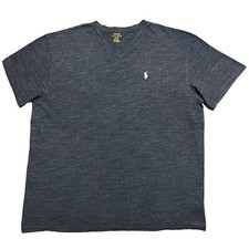 Polo Ralph Lauren T-Shirt Men's Size Large Blue Short Sleeve V-Neck