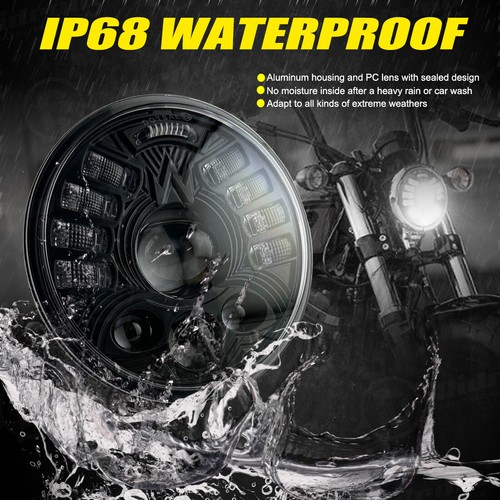 Brightest DOT 5-3/4" 5.75" LED Headlight Hi/Lo Turn Signal DRL Motorcycle Bike - Picture 8 of 19