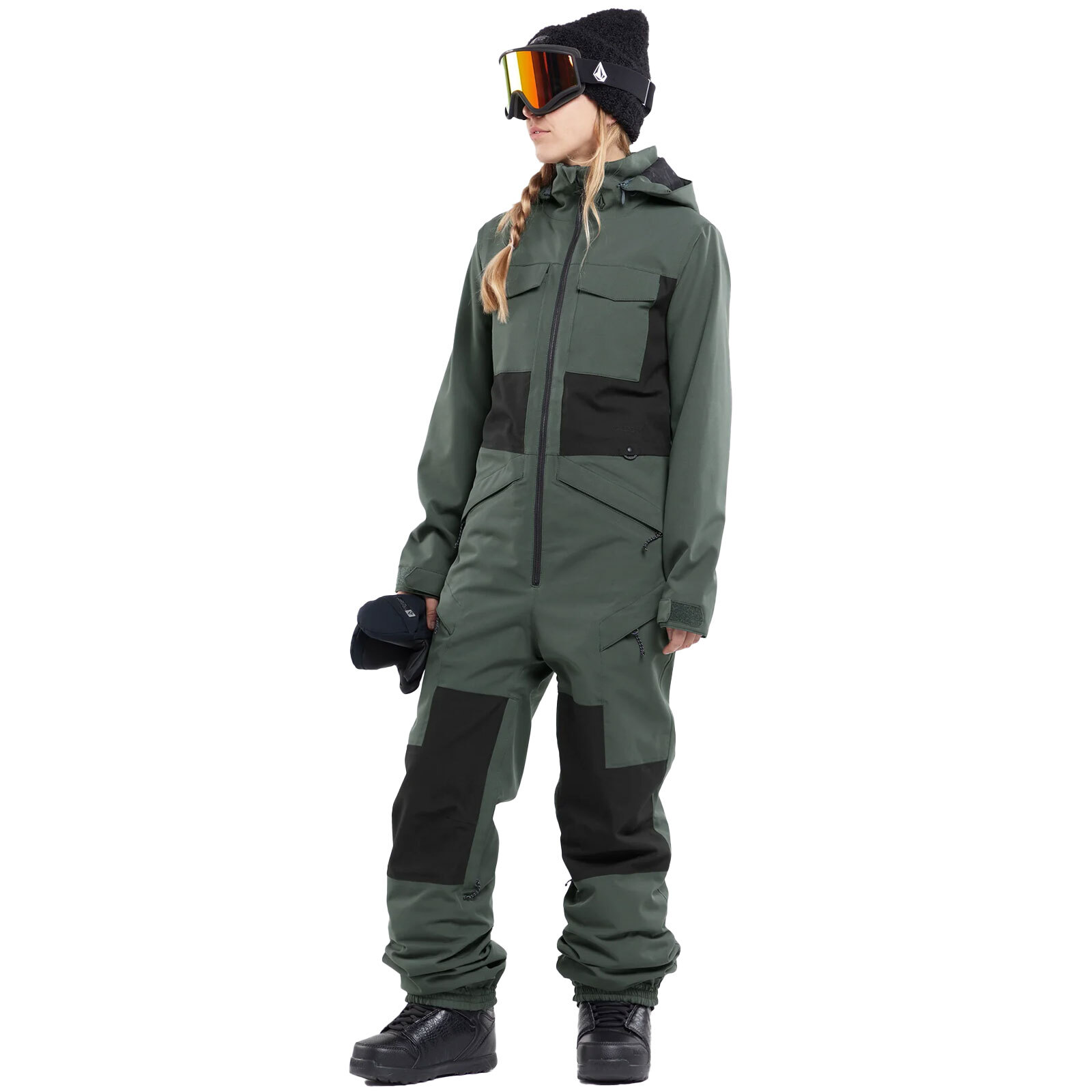 Volcom Shiloh Nieve Suit Damen-Schneeanzug Mono de Esquí Traje una Pieza Verde