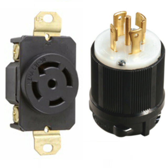 NEMA L21-30 Grounding Locking Plug, 30A 120/208V AC, 4 Pole 5 Wire, cUL Listed