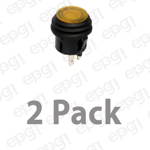 INTERRUPTOR PULSADOR ILUMINADO SPST (ENCENDIDO/APAGADO) ÁMBAR 10 AMPERIOS - 120VAC #66-2498-2PK - Imagen 1 de 3