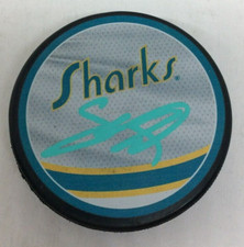 STEVEN LORENTZ SIGNED AUTOGRAPHED SAN JOSE SHARKS HOCKEY PUCK W/ CASE COA
