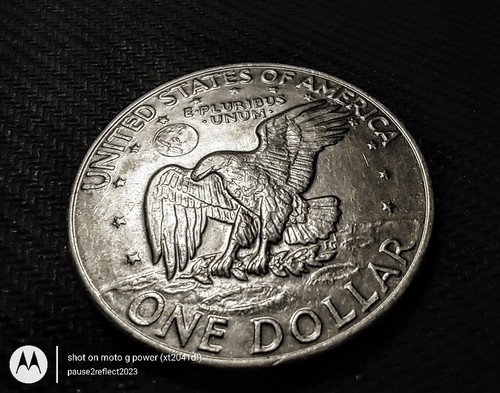 1972 Eisenhower 1$ Dollar Coin-No mint mark/die clash/Nice Silver Color - Picture 13 of 14