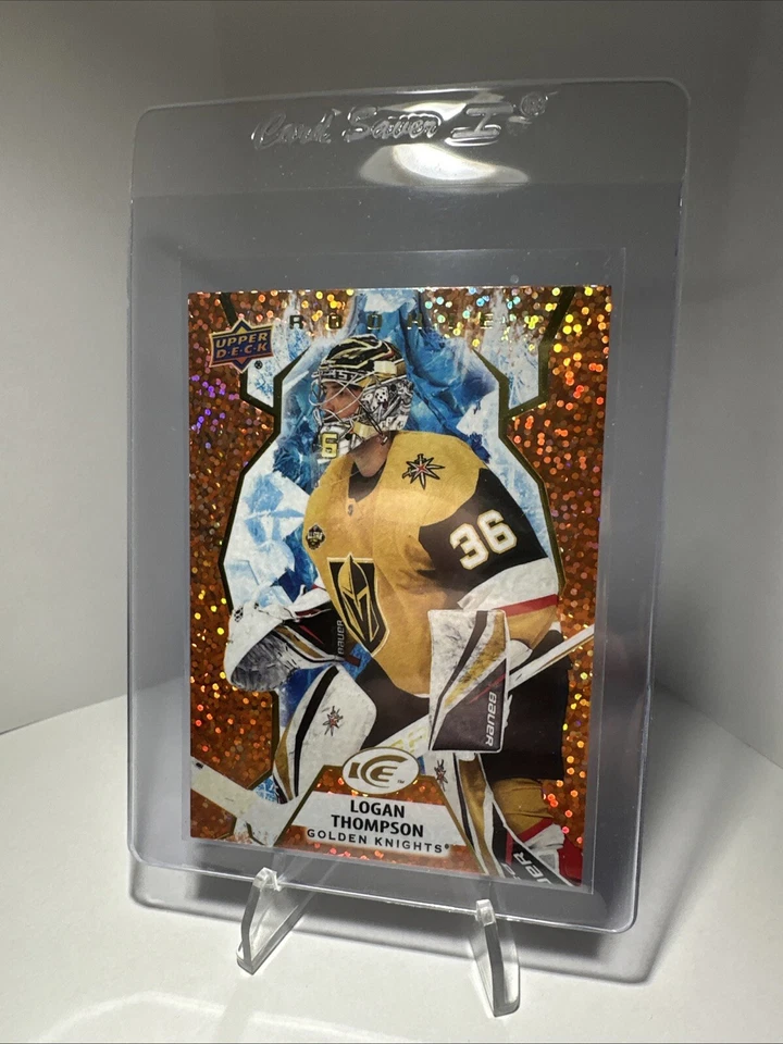 LOGAN THOMPSON  2021-22 ROOKIE Upper Deck ICE ORANGE#131  Vegas Golden Knights🔥 - Image 3 of 4