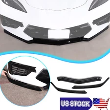 Replacement Glossy Black Front Bumper Lip Spoiler For Corvette C8 2020-2025 US