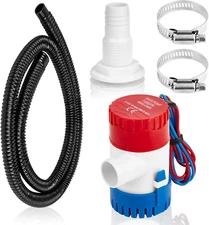 Non-Automatic 0.98 Inch Bilge Pump Kit for Boats,12V 1100GPH Bilge Pumps with 6