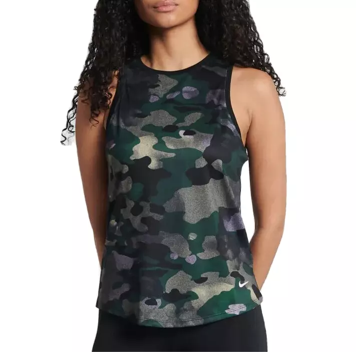 NWT Nike Dry Women's Army Camo Dri-FIT Training Air Tank Top Shirt, Small