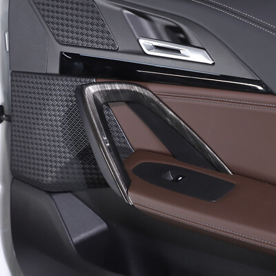 Black Wood Grain Inner Interior door Panel trim Frame For BMW X1