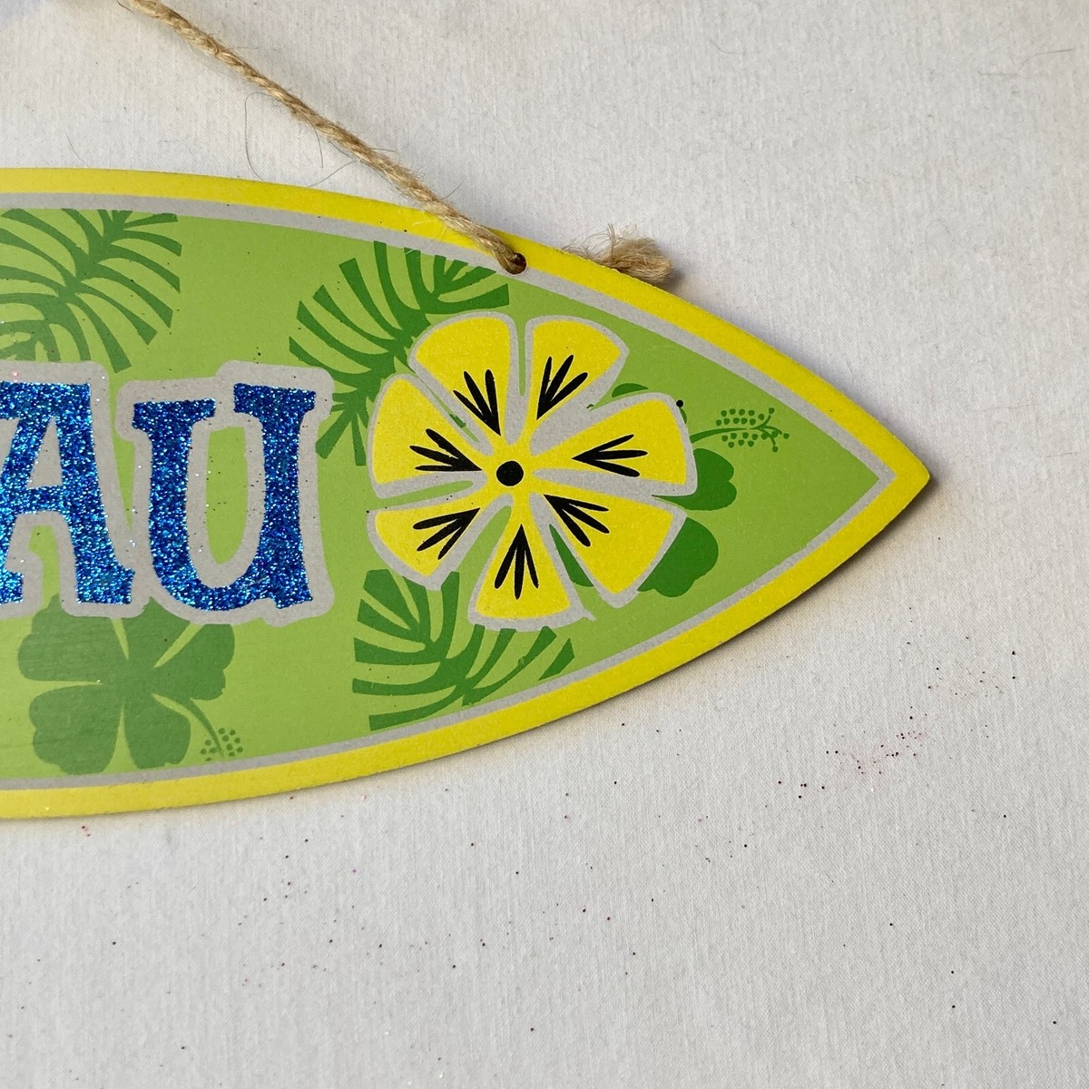 ALOHA LUAU Wood Tiki Bar Sign Surf Board Door Plaque