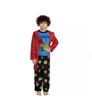 Mario Bros Boys 3-Piece Robe  Pajama Set