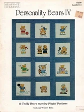 Personality Bears IV By Lynn Waters Busa Leaflet 13 Graph-It Arts 1985 NOS