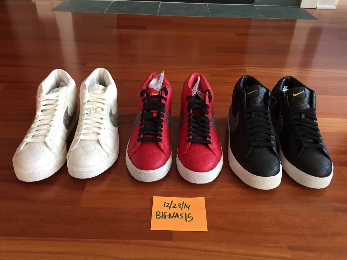 Complete Set of Nike SB X Supreme Blazers (Black 10.5), Red Complete Set of Nike SB X Supreme Blazers (Black 10.5), Red