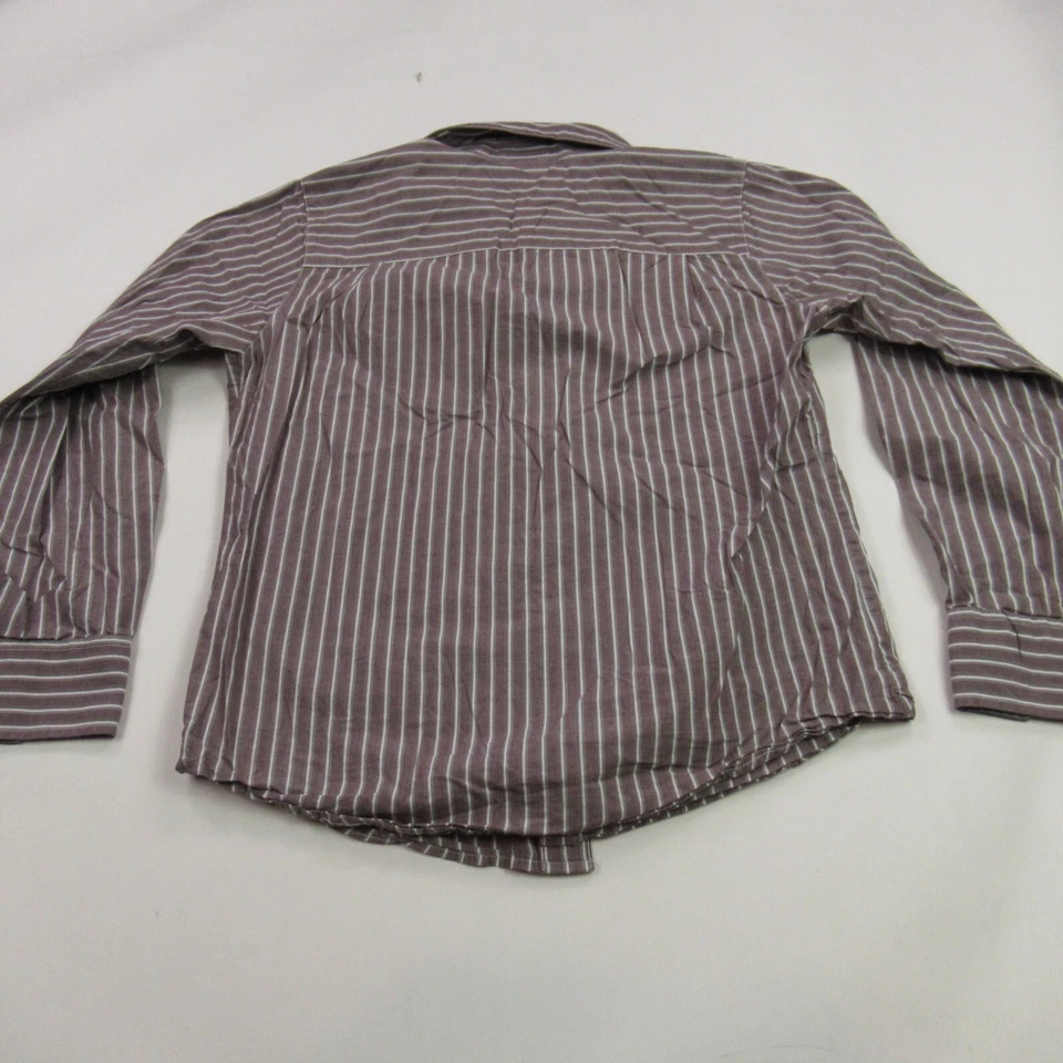 Camisa Golite Para Hombre Mediana Manga Larga Gris Rayas Calce Regular Bolsillo Ligero Foto 4 de 4