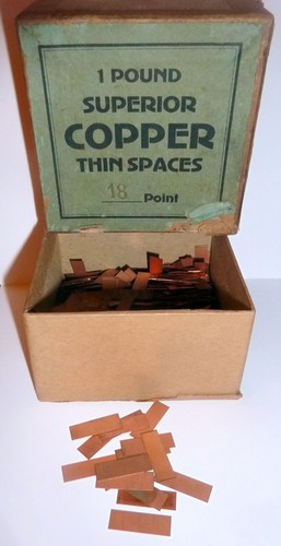1920s PRINTERS Copper Spacers In Orig. Box 18 Point One Pound Unused