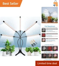 Full Spectrum LED Grow Light with Auto Timer & 10 Brightness Settings for Plants