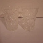 2 Anchor Hocking Flat Juice Glass Prescut Clear Crystal Drinking Glasses EAPG