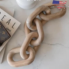 Wood Chain Decor Minimalist Home Accent Rustic Shelf Decorative Object Gift Idea