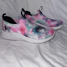 Skechers Ultra Flex 2.0 Cloudy Cool Slip-On Sneakers Youth SZ 3 Pink Tie Dye