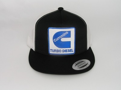 CUMMINS TURBO DIESEL Patch on Yupoong Classic 6006 Snapback Black/White Hat