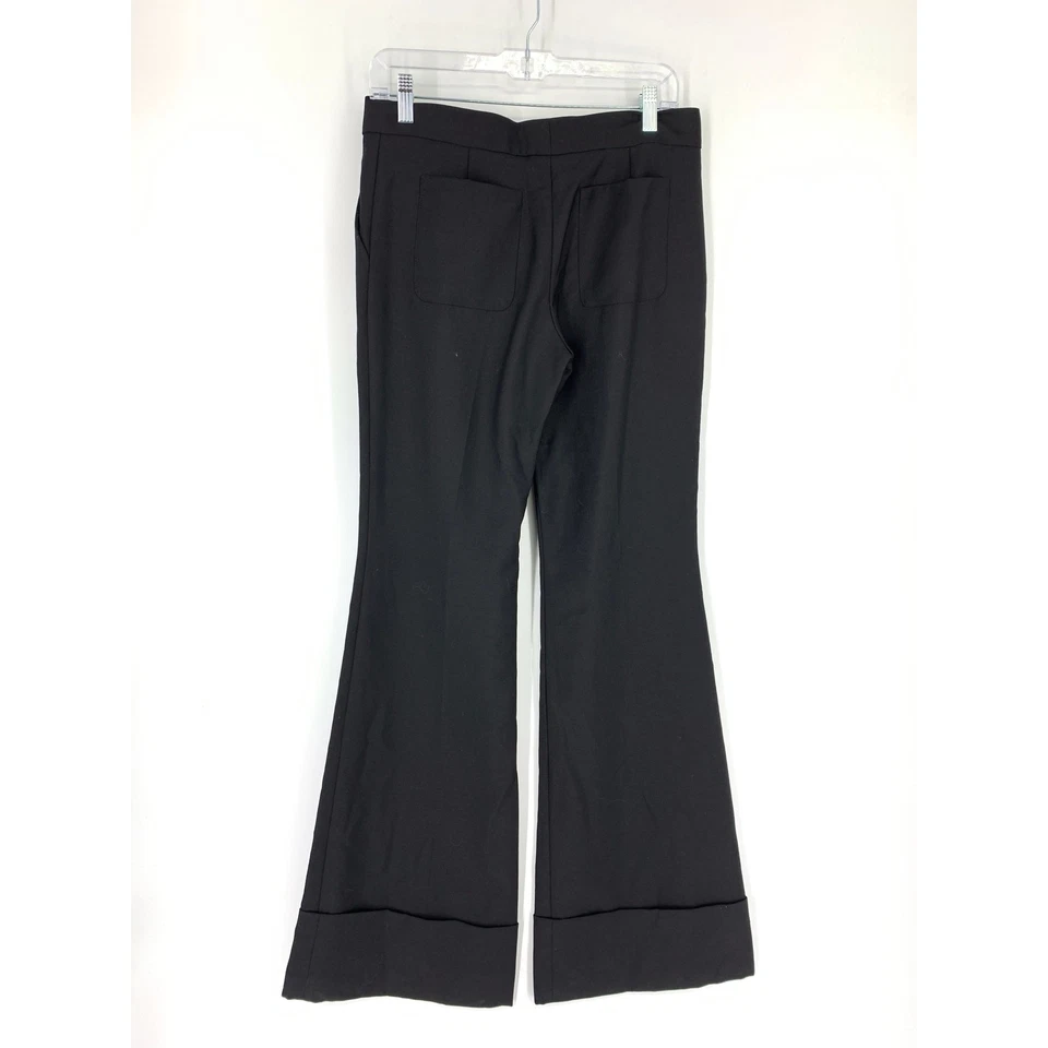 Stella McCartney Pants Women's Size 40 US 4-6 Trouser Wide Flare Leg Black - Image 4 of 4