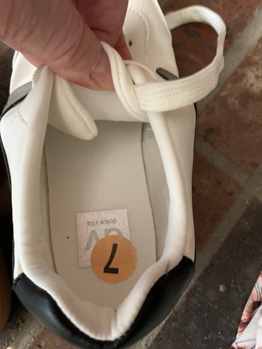 Dolce Vita Womens White W Brown Navy SZ 7 Preppy Tennis Casual Y2K - Picture 16 of 20