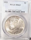 1922-P Silver Peace Dollar graded PCGS MS63 Great Details           P261