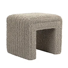 Vanity Stool Chair,Modern Wool Pouf Ottoman Foot Stool with Wooden Legs Sofa ...