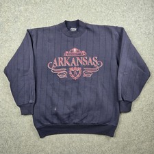 Vintage University Of Arkansas Sweatshirt Mens XL Blue 90s Razorbacks USA Faded