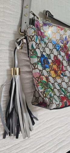 Borsa tote Valentino by Mario Valentino Rainbow Bridget floreale monogramma in pelle - Foto 3 di 12