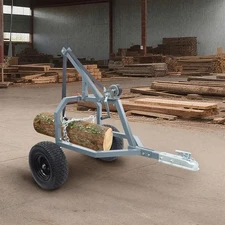 ATV Log Skidding Arch 1600lbs, 2 Wheel, Log Holder for Wood Transport, Grey