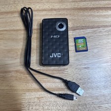 JVC GC-FM1BU HD Memory Camcorder Camera - Black w/ USB Charging Cable  SD Card