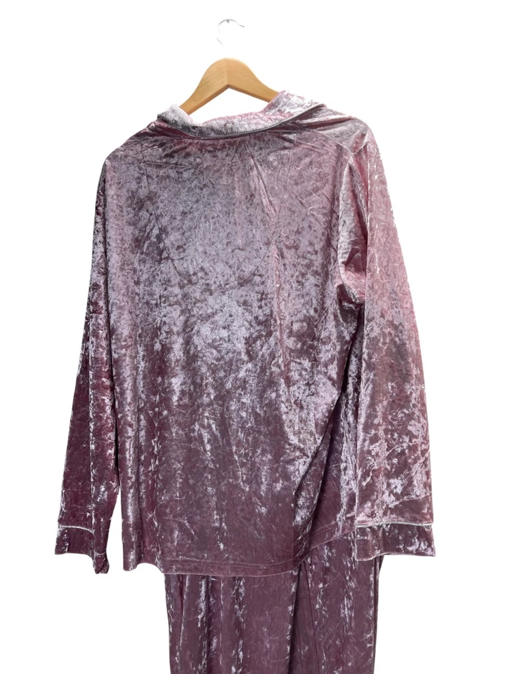 Rachel Zoe Pajama Set Women's Size 3X Pink Velvet - Image 3 of 4