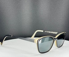 NICOLE MILLER NM25 90 Black Ivory Rectangle Full Rim Sunglasses FRAMES ONLY