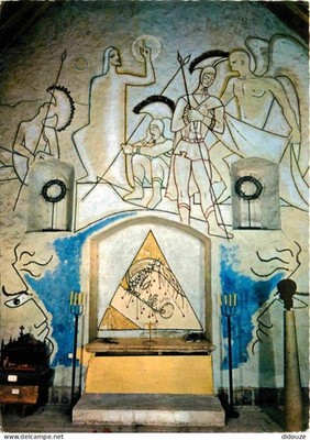 Postcard - 91 - Milly la Foret - interior of the Chapel Saint Blaise decoration