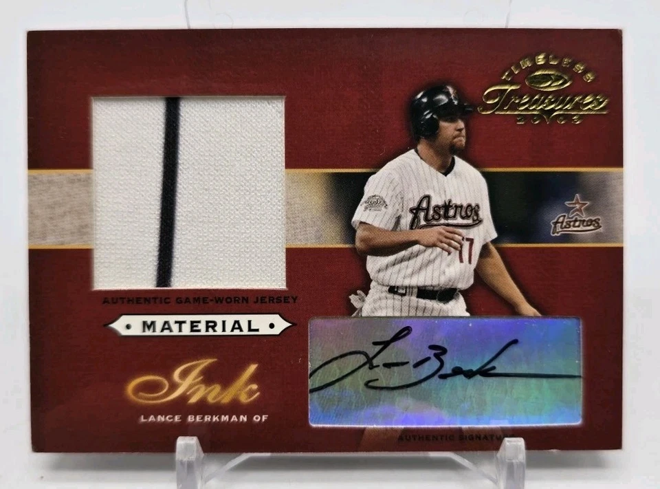 Donruss Timeless Treasures Lance Berkman 2003 parche de tinta material automático/50 Astros Foto 2 de 4