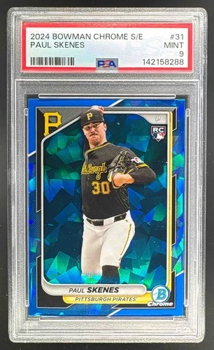 EL.208 Paul Skenes 2024 Bowman Chrome Sapphire #31 Rookie RC PSA 9