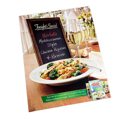 Print Ad 2009 Bertolli Pasta Meal Food Italian Chicken Rigatoni Dinner Collector