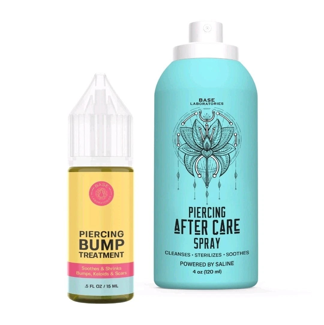 Base Labs Piercing Aftercare Kit | Piercing Bump Oil 0.5oz +Aftercare Spray  4oz image 1