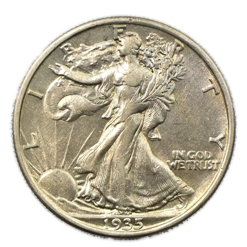 1935 P Philadelphia Walking Liberty Silver Half 50c Almost Uncirculated AU+