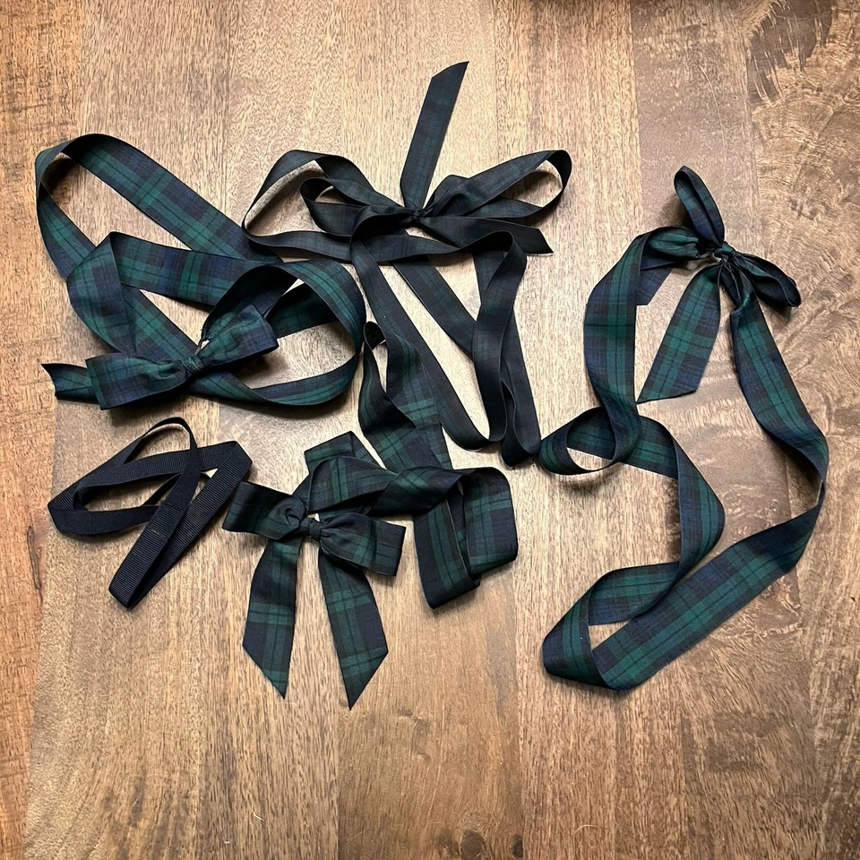 Cajas de regalo vacías Ralph Lauren *Juego de 4* letras doradas azul marino con lazos a cuadros Foto 3 de 4