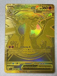 Pokemon Mega Charizard X ex Gold Hyper Rare 130/094 - Phantasmal Flames-new