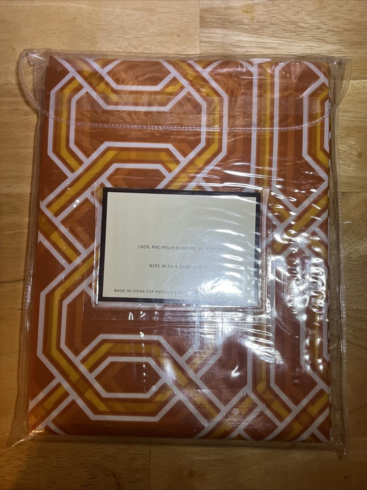 Pottery Barn Chainlink Shower Curtain Orange Yellow 72"x72" New - Image 2 of 2