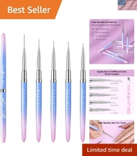 Versatile 5-Piece Nail Art Brush Set - Ideal for Intricate Gel Polish Creations
