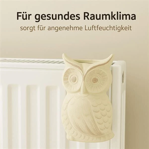 Luftbefeuchter Heizung 4er Set Eule Raumbefeuchter Heizkörper Verdunster Beige - Bild 4 von 4