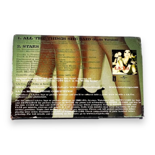 T.A.T.U. - All The Things She Said - Cassette Tape Single 0196974 - TATU - Rare - Picture 7 of 18