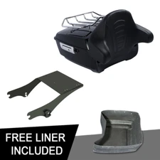 Black King Trunk Backrest Top Mount Rack Fit For Harley Electra Glide 97-08