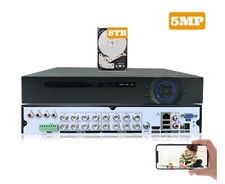 16 Channel H.265 5MP CCTV Security Surveillance Digital Video Recorder 8TB HDD