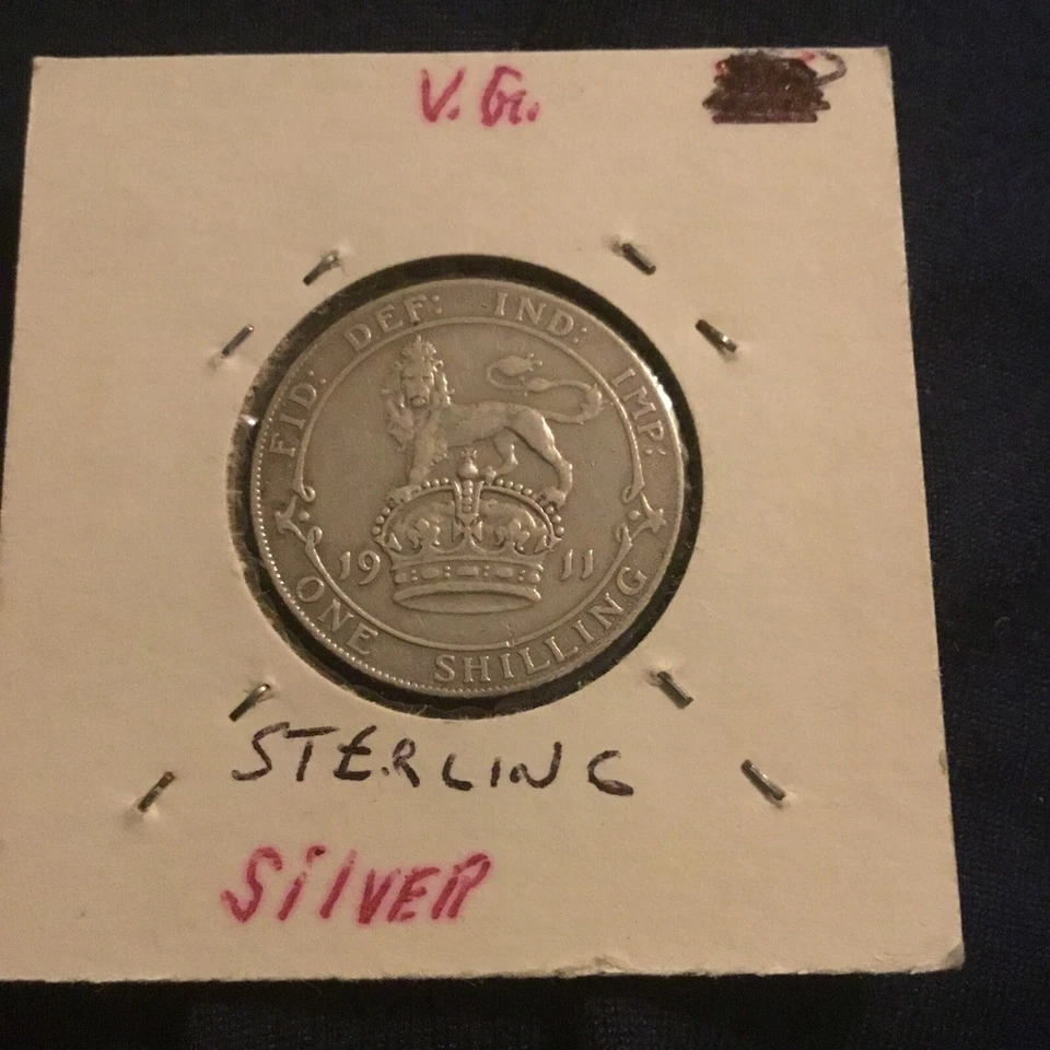 Great Britain One Shilling Silver Coin George V Dates WW1 1914 1915 1913 1912 - Image 2 of 2