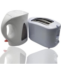 kettle and 2 slice toaster set white
