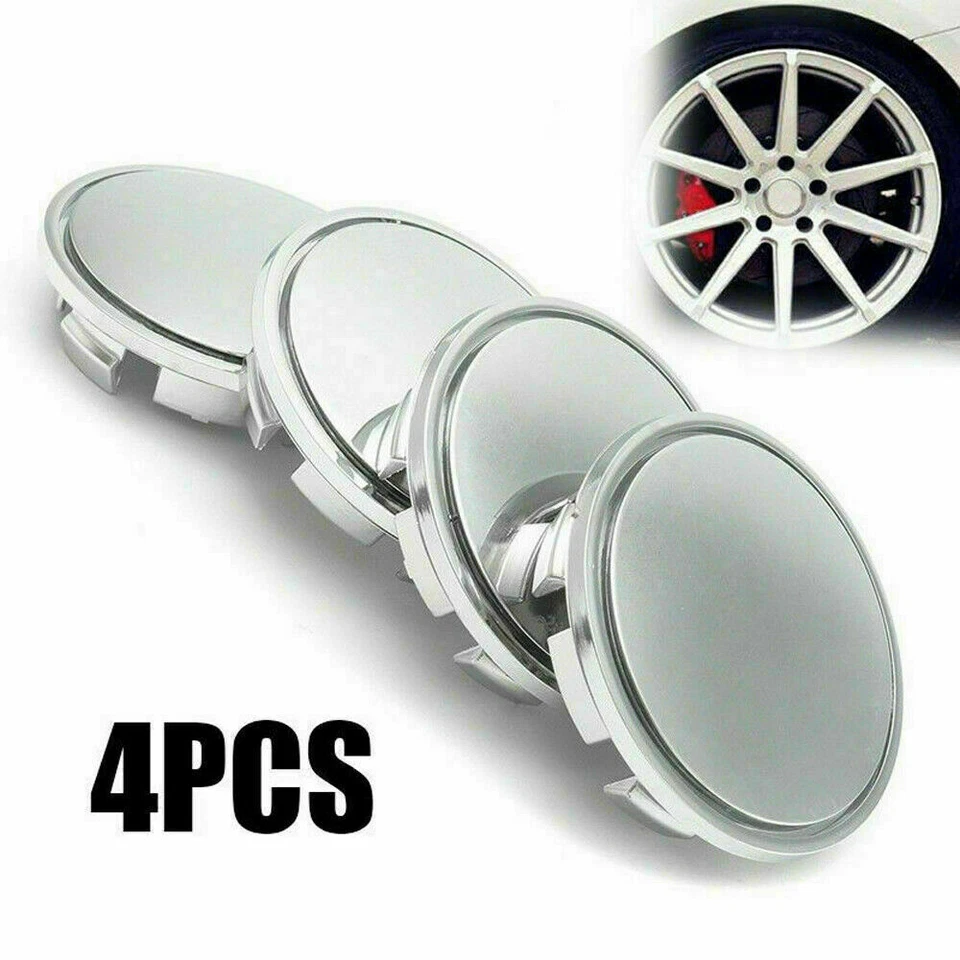 4Pcs Chrome Auto Car Wheel Center Caps Tyre Rim Hub Cap Cover ABS Plastic For VW - Image 4 of 4